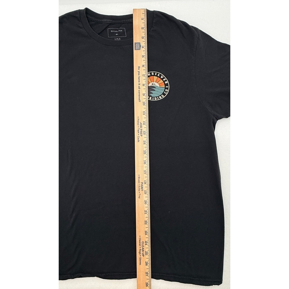 Quiksilver Park City Mens T Shirt Large Black Surf Skate Logo Short Sleeve Tee - Picture 6 of 6